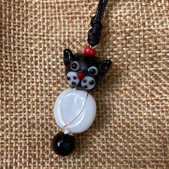 Kitty 🐈⬛ Crystal Murano Wire button choker - Picture 4 of 12